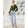 image:imageEkouaer Womens Classic Button Down Long Satin Silk Pajama SetArmy Green