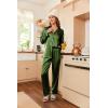 image:imageEkouaer Womens Classic Button Down Long Satin Silk Pajama SetArmy Green