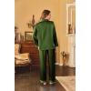 image:imageEkouaer Womens Classic Button Down Long Satin Silk Pajama SetArmy Green