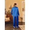 image:imageEkouaer Womens Classic Button Down Long Satin Silk Pajama SetBlue