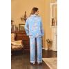image:imageEkouaer Womens Classic Button Down Long Satin Silk Pajama SetBlue Floral