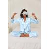 image:imageEkouaer Womens Classic Button Down Long Satin Silk Pajama SetBlue Stripes