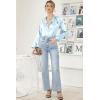 image:imageEkouaer Womens Classic Button Down Long Satin Silk Pajama SetBlue Stripes