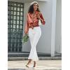image:imageEkouaer Womens Classic Button Down Long Satin Silk Pajama SetBrown