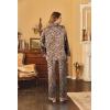 image:imageEkouaer Womens Classic Button Down Long Satin Silk Pajama SetBrown Leopard