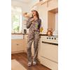 image:imageEkouaer Womens Classic Button Down Long Satin Silk Pajama SetBrown Leopard