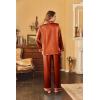 image:imageEkouaer Womens Classic Button Down Long Satin Silk Pajama SetCaramel