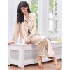 image:imageEkouaer Womens Classic Button Down Long Satin Silk Pajama SetChampagne