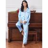 image:imageEkouaer Womens Classic Button Down Long Satin Silk Pajama SetClear Blue