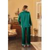 image:imageEkouaer Womens Classic Button Down Long Satin Silk Pajama SetDeep Green
