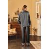 image:imageEkouaer Womens Classic Button Down Long Satin Silk Pajama SetDeep Grey