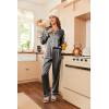 image:imageEkouaer Womens Classic Button Down Long Satin Silk Pajama SetDeep Grey