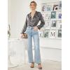 image:imageEkouaer Womens Classic Button Down Long Satin Silk Pajama SetDeep Grey