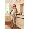 image:imageEkouaer Womens Classic Button Down Long Satin Silk Pajama SetKhaki