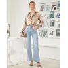image:imageEkouaer Womens Classic Button Down Long Satin Silk Pajama SetKhaki