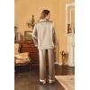 image:imageEkouaer Womens Classic Button Down Long Satin Silk Pajama SetKhaki