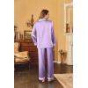 image:imageEkouaer Womens Classic Button Down Long Satin Silk Pajama SetLavender