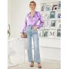 image:imageEkouaer Womens Classic Button Down Long Satin Silk Pajama SetLavender
