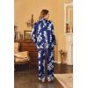 image:imageEkouaer Womens Classic Button Down Long Satin Silk Pajama SetNavy Floral