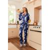 image:imageEkouaer Womens Classic Button Down Long Satin Silk Pajama SetNavy Floral