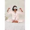 image:imageEkouaer Womens Classic Button Down Long Satin Silk Pajama SetPastel Pink