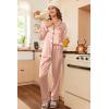 image:imageEkouaer Womens Classic Button Down Long Satin Silk Pajama SetPink
