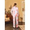 image:imageEkouaer Womens Classic Button Down Long Satin Silk Pajama SetPink Floral