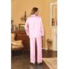 image:imageEkouaer Womens Classic Button Down Long Satin Silk Pajama SetPink Stripes