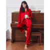 image:imageEkouaer Womens Classic Button Down Long Satin Silk Pajama SetRed