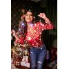 image:imageEkouaer Womens Classic Button Down Long Satin Silk Pajama SetRed Christmas