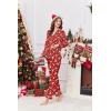 image:imageEkouaer Womens Classic Button Down Long Satin Silk Pajama SetRed Christmas Elk