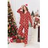 image:imageEkouaer Womens Classic Button Down Long Satin Silk Pajama SetRed Christmas Elk