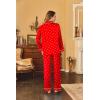 image:imageEkouaer Womens Classic Button Down Long Satin Silk Pajama SetRed Heart