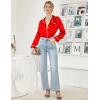image:imageEkouaer Womens Classic Button Down Long Satin Silk Pajama SetRed Heart
