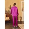 image:imageEkouaer Womens Classic Button Down Long Satin Silk Pajama SetRose