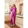 image:imageEkouaer Womens Classic Button Down Long Satin Silk Pajama SetRose
