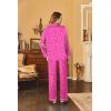 image:imageEkouaer Womens Classic Button Down Long Satin Silk Pajama SetRose Leopard