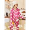 image:imageEkouaer Womens Classic Button Down Long Satin Silk Pajama SetRose Teddy Moon