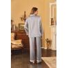 image:imageEkouaer Womens Classic Button Down Long Satin Silk Pajama SetSilver