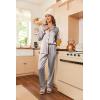 image:imageEkouaer Womens Classic Button Down Long Satin Silk Pajama SetSilver