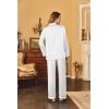 image:imageEkouaer Womens Classic Button Down Long Satin Silk Pajama SetWhite