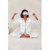 image:imageEkouaer Womens Classic Button Down Long Satin Silk Pajama SetWhite