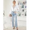 image:imageEkouaer Womens Classic Button Down Long Satin Silk Pajama SetWhite