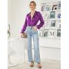 image:imageEkouaer Womens Classic Button Down Long Satin Silk Pajama SetWineberry