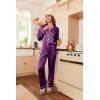 image:imageEkouaer Womens Classic Button Down Long Satin Silk Pajama SetWineberry