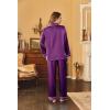 image:imageEkouaer Womens Classic Button Down Long Satin Silk Pajama SetWineberry