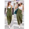 image:imageEkouaer Womens Jumpsuit Sleeveless Casual Summer Overalls Jumpers Spaghetti Strap Baggy Long Pants Rompers with PocketsArmygreen