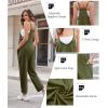 image:imageEkouaer Womens Jumpsuit Sleeveless Casual Summer Overalls Jumpers Spaghetti Strap Baggy Long Pants Rompers with PocketsArmygreen