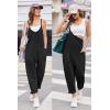 image:imageEkouaer Womens Jumpsuit Sleeveless Casual Summer Overalls Jumpers Spaghetti Strap Baggy Long Pants Rompers with PocketsBlack