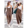 image:imageEkouaer Womens Jumpsuit Sleeveless Casual Summer Overalls Jumpers Spaghetti Strap Baggy Long Pants Rompers with PocketsCoffeebrown